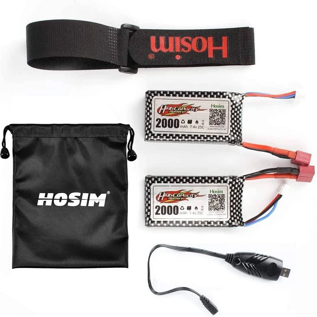 Go Big or Go Home Power Up Your RC Truck 2X 7.4V 2000mAh Batteries for Hosim Fun!